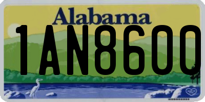 AL license plate 1AN8600