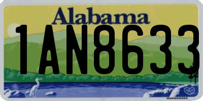 AL license plate 1AN8633