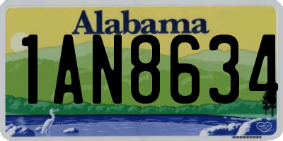 AL license plate 1AN8634