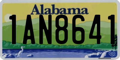 AL license plate 1AN8641