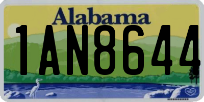 AL license plate 1AN8644