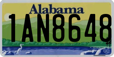 AL license plate 1AN8648