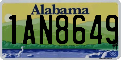 AL license plate 1AN8649