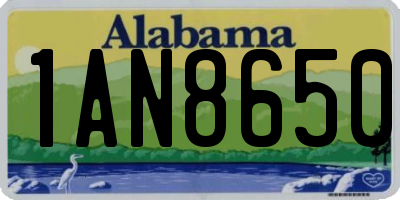 AL license plate 1AN8650