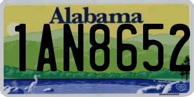 AL license plate 1AN8652