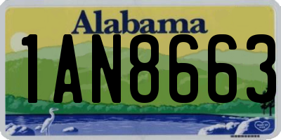 AL license plate 1AN8663