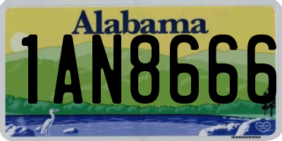 AL license plate 1AN8666