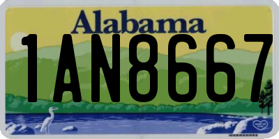 AL license plate 1AN8667