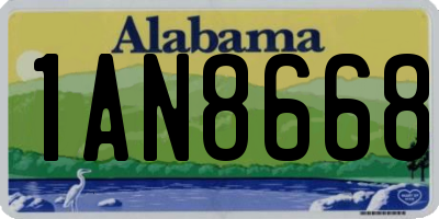 AL license plate 1AN8668