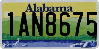 AL license plate 1AN8675