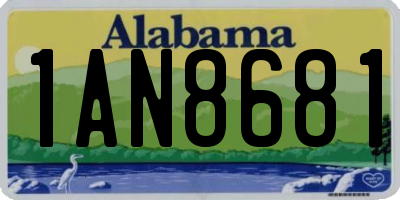 AL license plate 1AN8681