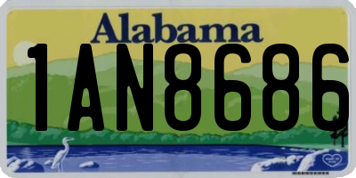 AL license plate 1AN8686