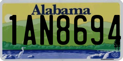 AL license plate 1AN8694