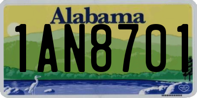 AL license plate 1AN8701