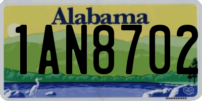 AL license plate 1AN8702