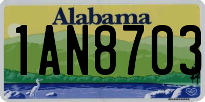 AL license plate 1AN8703