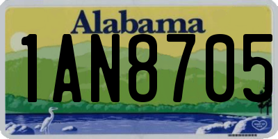 AL license plate 1AN8705