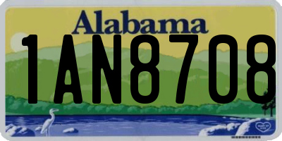 AL license plate 1AN8708