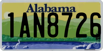 AL license plate 1AN8726