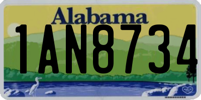 AL license plate 1AN8734