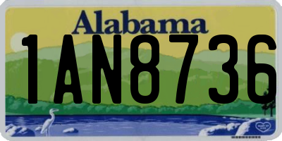AL license plate 1AN8736
