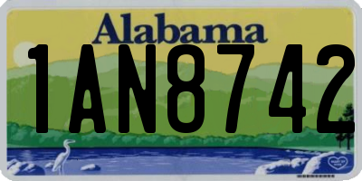 AL license plate 1AN8742