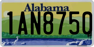AL license plate 1AN8750