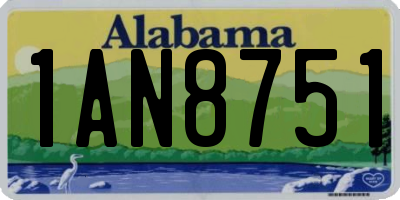 AL license plate 1AN8751