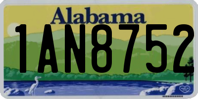 AL license plate 1AN8752