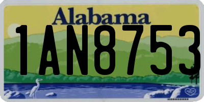 AL license plate 1AN8753