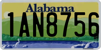 AL license plate 1AN8756