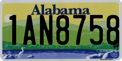 AL license plate 1AN8758