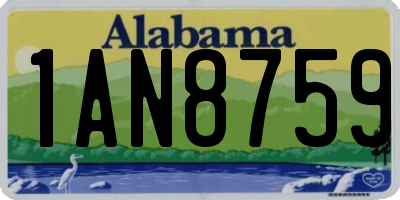 AL license plate 1AN8759