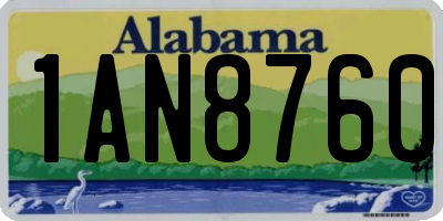 AL license plate 1AN8760