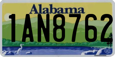 AL license plate 1AN8762