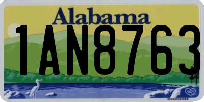 AL license plate 1AN8763