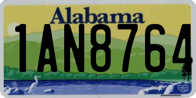 AL license plate 1AN8764