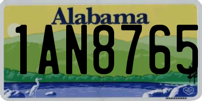 AL license plate 1AN8765
