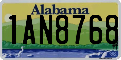 AL license plate 1AN8768