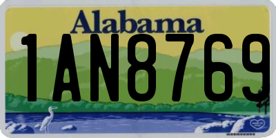 AL license plate 1AN8769