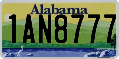 AL license plate 1AN8777