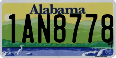 AL license plate 1AN8778