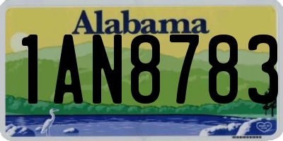 AL license plate 1AN8783
