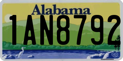 AL license plate 1AN8792