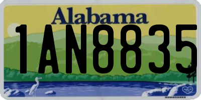 AL license plate 1AN8835