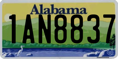 AL license plate 1AN8837