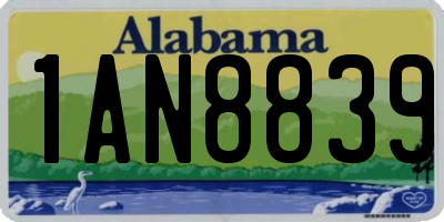 AL license plate 1AN8839