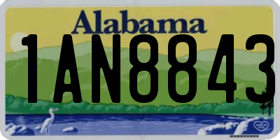 AL license plate 1AN8843