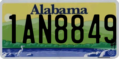 AL license plate 1AN8849