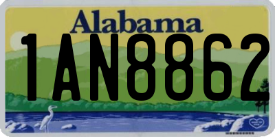 AL license plate 1AN8862